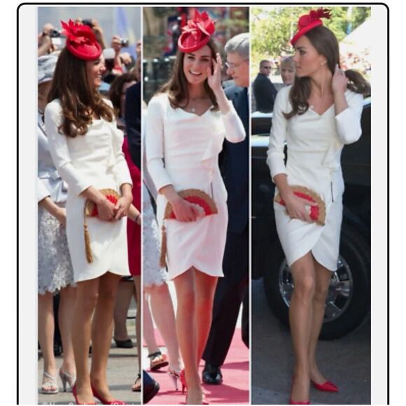 Reiss Nanette Dress AS SEEN ON Kate Royal Engagment Photos Cream White US 8 READ - Picture 1 of 8